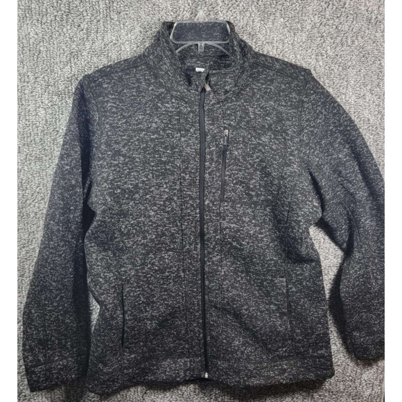 Calvin Klein Jackets & Blazers - Calvin Klein - Dark Gray Full Zip Mock Neck Knit Jacket- Womens Large